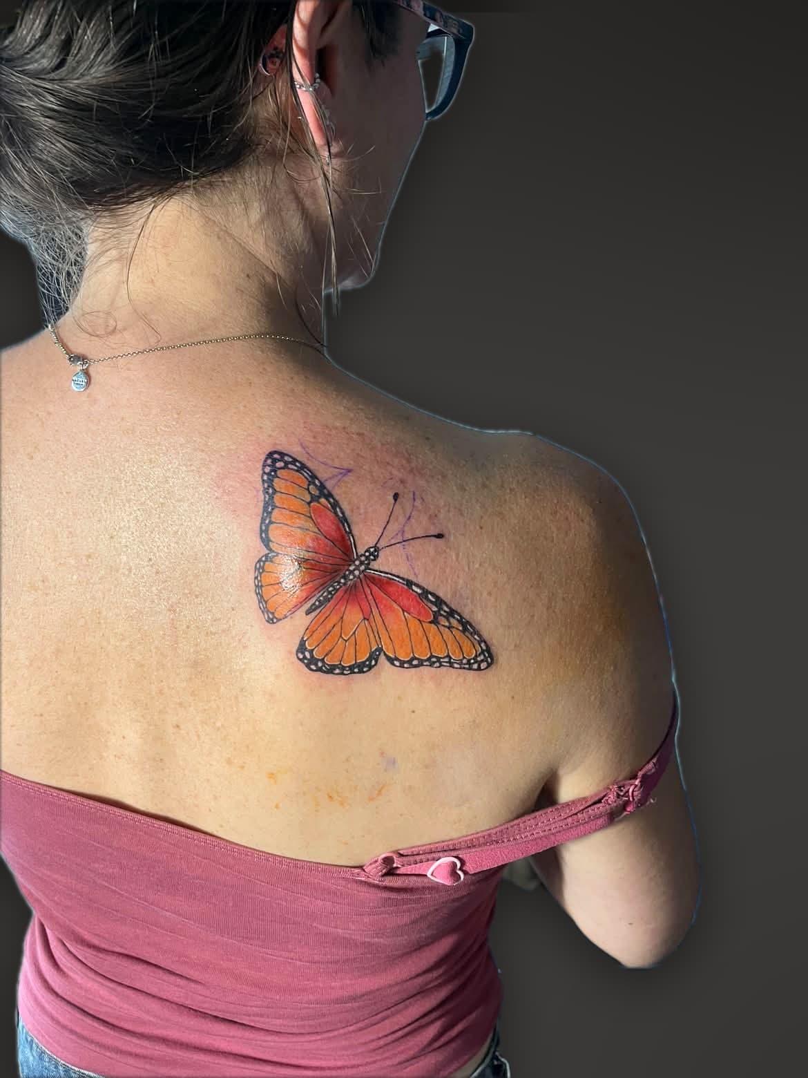 Butterfly shoulder tattoo by Dimitar Penchev