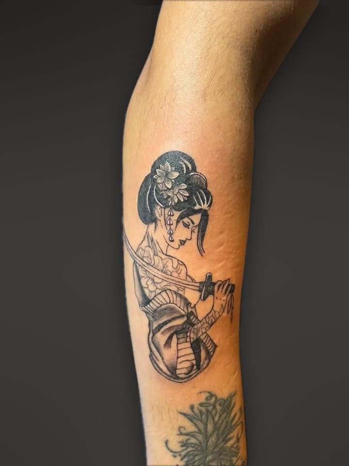 Geisha forearm tattoo by Dimitar Penchev